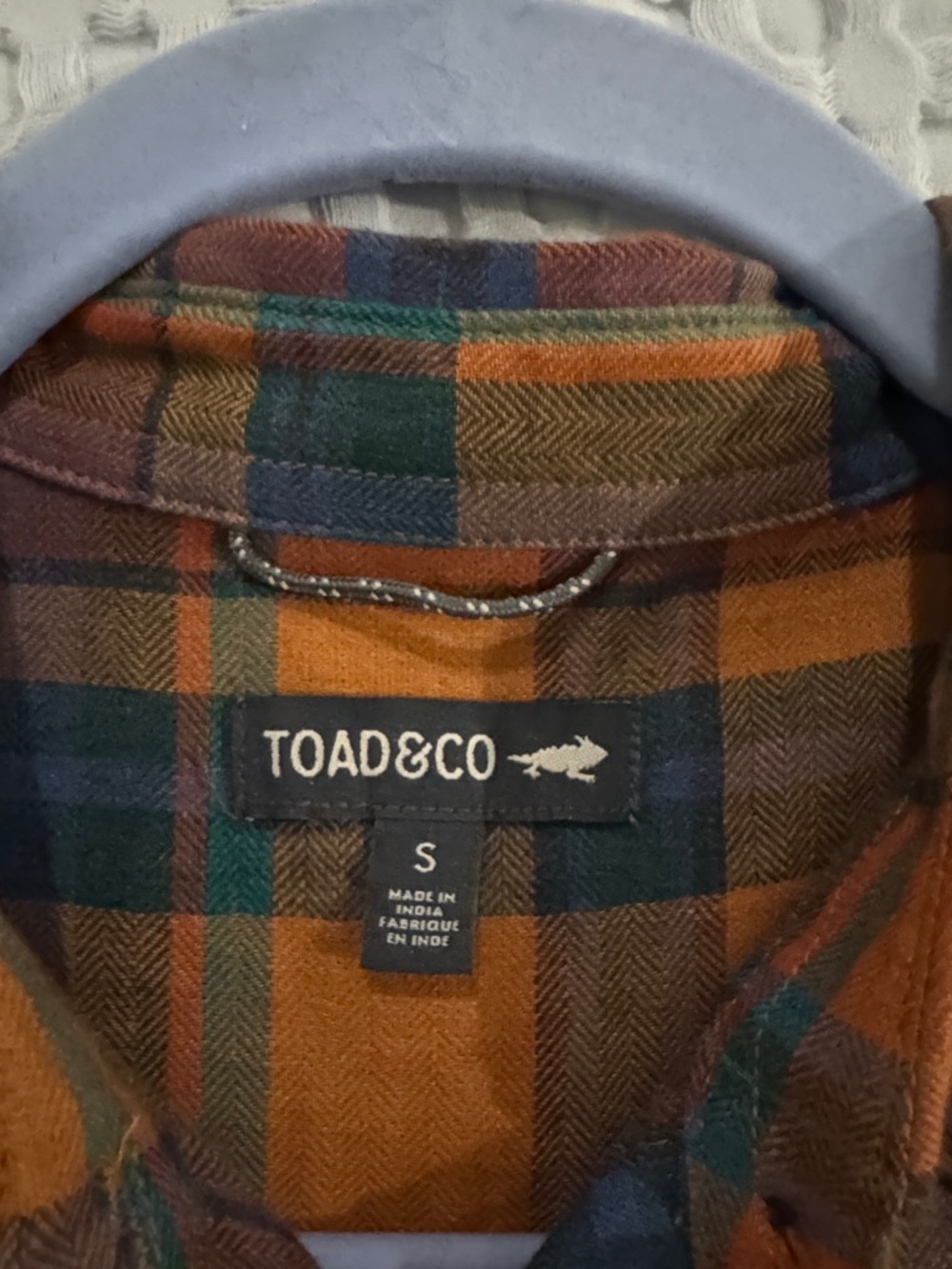 NWOT Toad&Co Orange and Blue Plaid Shirt Dress - Small - Picture 6 of 7